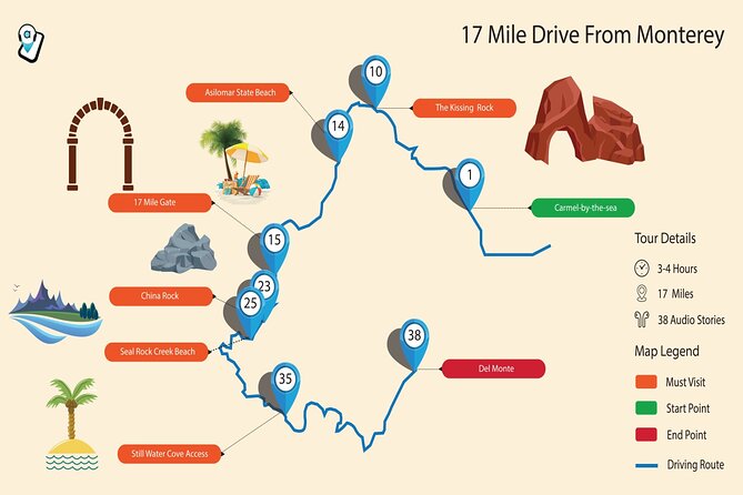 17-Mile Drive Self-Guided Audio Tour from Monterey & Carmel - Point Joe and the Restless Sea