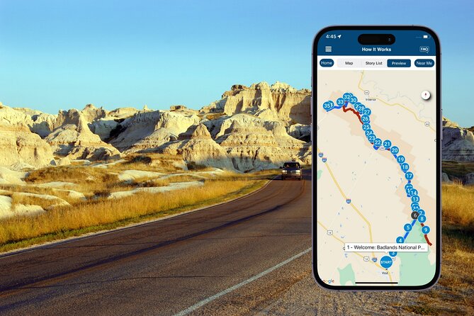 Badlands and Mount Rushmore Self-Guided Audio Tour Bundle - Day one begins with wide views and wildlife