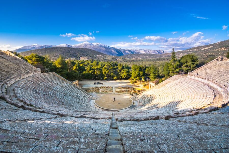 Epidaurus: Temple of Asclepius & Theatre with optional audio - Entering the ancient theater