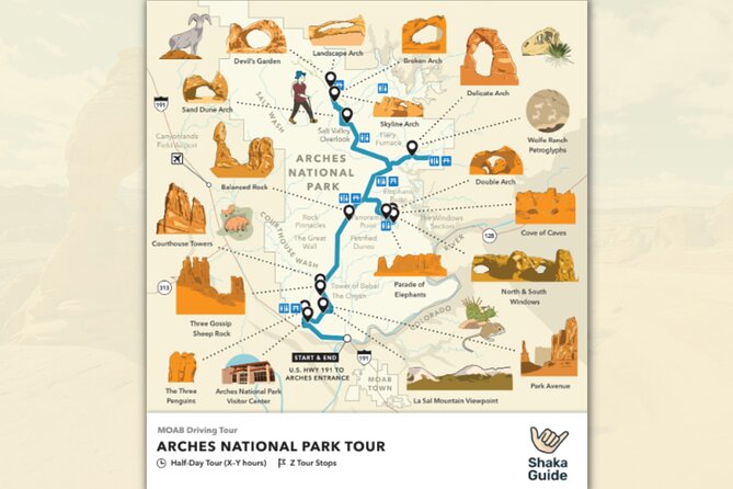 Full-Day Audio Driving Tour of Arches National Park - How the Shaka Guide app works inside Arches