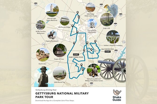 Gettysburg Battlefield Self Guided Audio Driving Tour - Starting at Soldiers’ National Cemetery