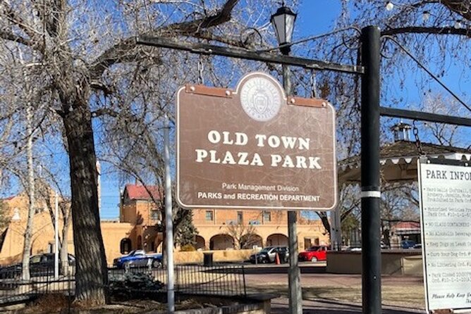 Historic Old Town Albuquerque smart phone App/Audio Walking Tour - Patio Market shows Old Town as a trading center
