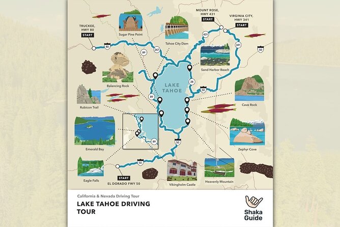Lake Tahoe Self-Guided Audio Tour - High views at Logan Shoals and Cave Rock