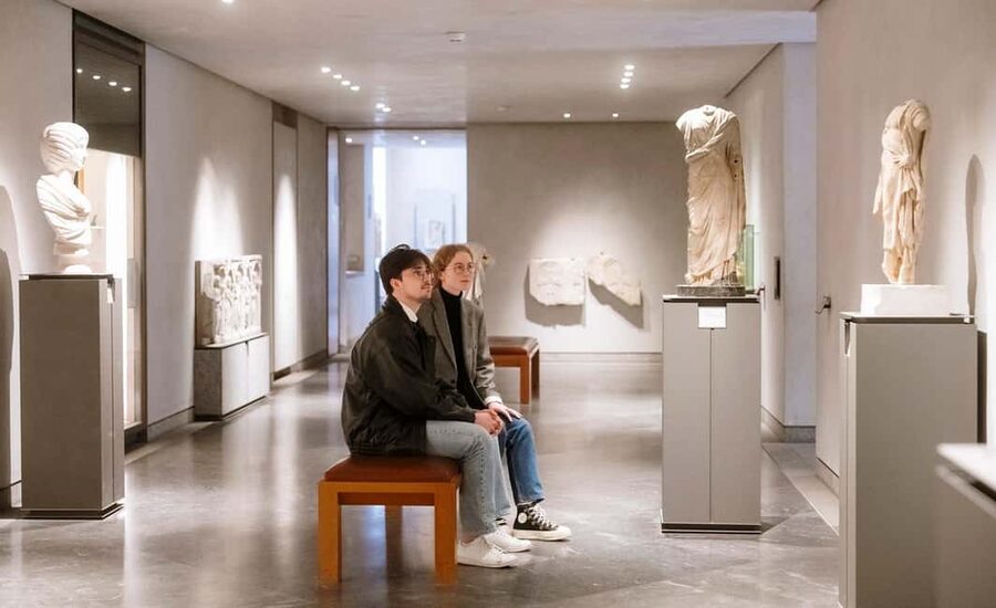 Lyon: Museum of Fine Arts Ticket & City Audio Guide - Entering the Museum of Fine Arts at Place des Terreaux