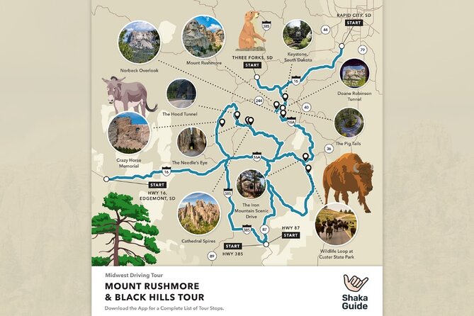 Mount Rushmore Self-Guided Audio Tour Guide - Custer State Park and the wildlife loop