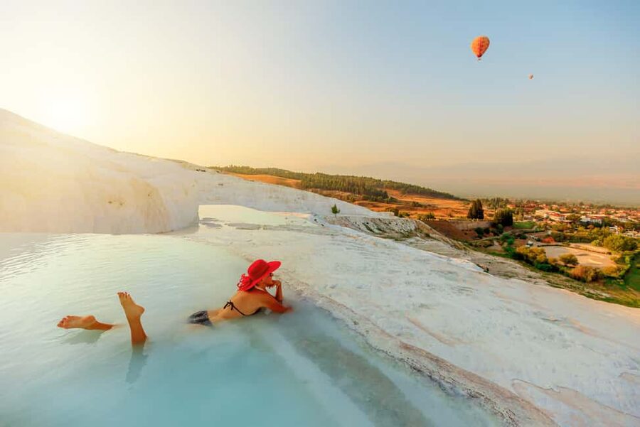 Pamukkale and Hierapolis Skip-the-Line Tickets + Audio Guide - Arriving above Pamukkale’s white terraces