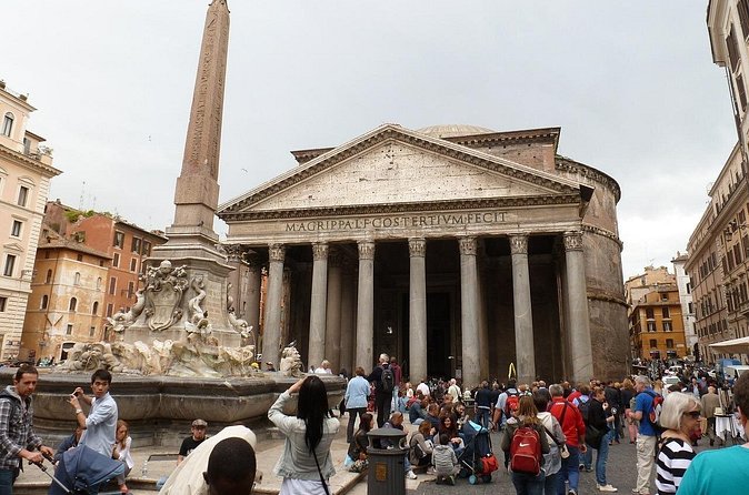 Rome Pantheon Guided Audio Tour Skip The Line Escorted Entrance - The portico and 16 Egyptian granite columns