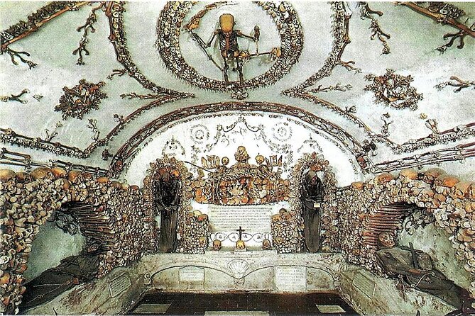 Rome’s Bone Chapel with Audioguide App and Panoramic Bus Transfer - Entering the bone chapels with an audio guide