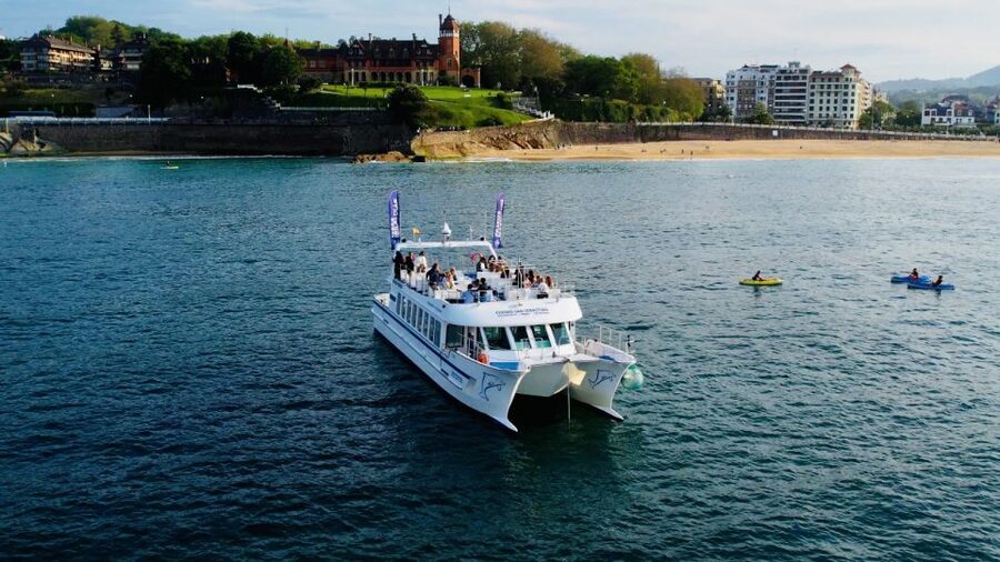 San Sebastian: Sustainable Catamaran Cruise with Audio Guide - The Kursaal from the water