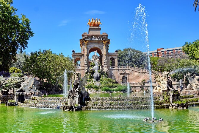 Self-Guided Audio Tour of Barcelona City - La Rambla, statues, lamps, and a busy central walk