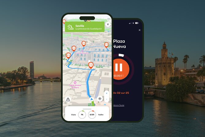 Seville Audio guided walking tour 3h20 and 28 audio commentaries - Key points at a glance