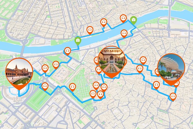 Seville Audio guided walking tour 3h20 and 28 audio commentaries - From the Royal Tobacco Factory to the river