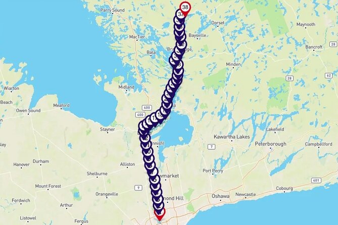 Smartphone Audio Driving Tour between Huntsville & Toronto - Turning an ordinary drive into a guided route