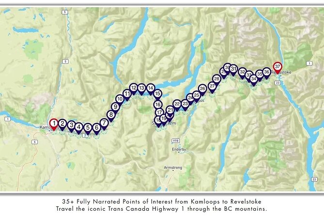 Smartphone Audio Driving Tour between Kamloops & Revelstoke - Leaving Kamloops and reaching Chase