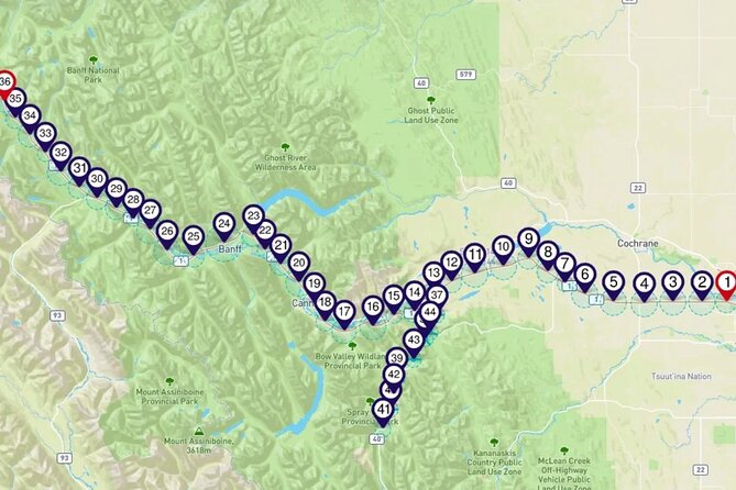Smartphone Audio Driving Tour between Lake Louise and Calgary - Downloading, signal, and the main technical risk