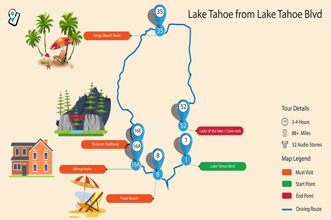 Ultimate Lake Tahoe Self-Guided Driving Audio Tour - Starting at the South Tahoe Visitor Center